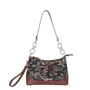 Ladies Vintage Pattern Tapestry Fabric Sling Shoulder Bag, Satchel Purse Handbag